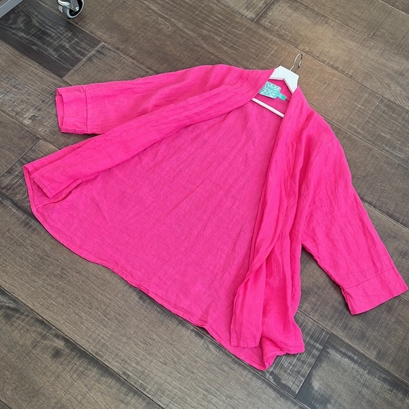 NWOT ZOE MARBELLA 100% LINEN JACKET WITH POCKET SIZE OS - Picture 17 of 17